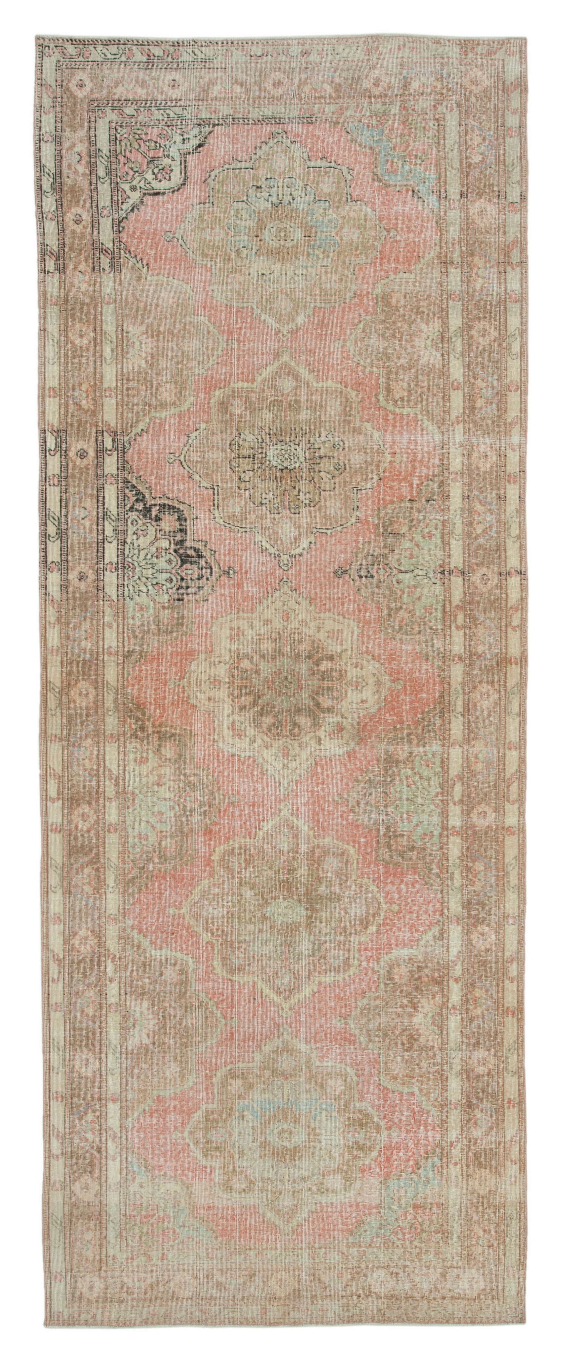 5x13 Beige Turkish Vintage Runner Rug - 28713
