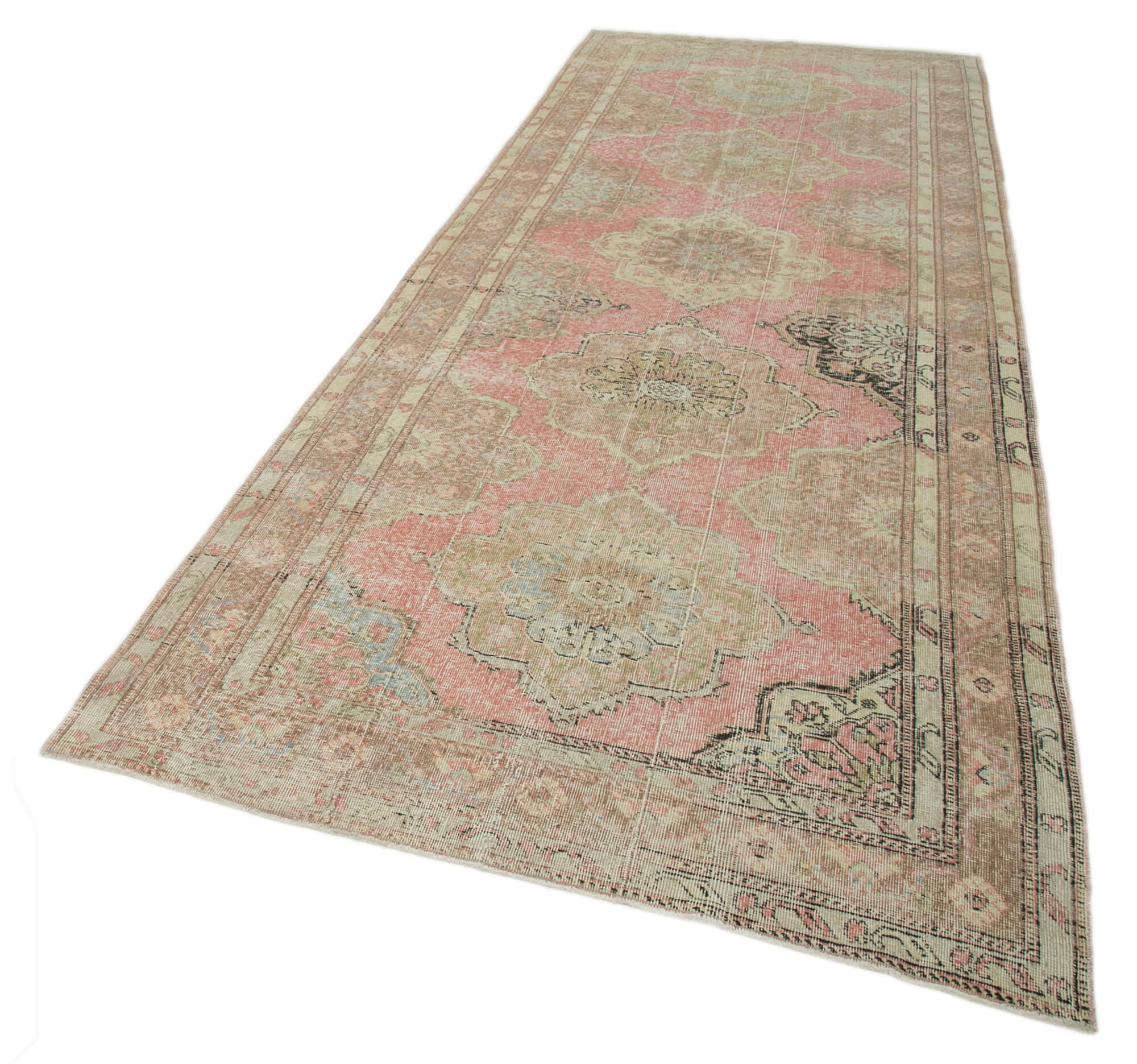 5x13 Beige Turkish Vintage Runner Rug - 28713
