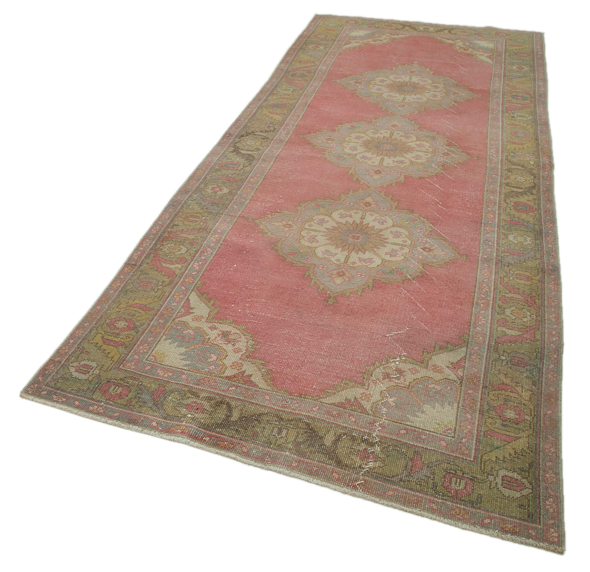 4x11 Beige Turkish Vintage Runner Rug - 28714