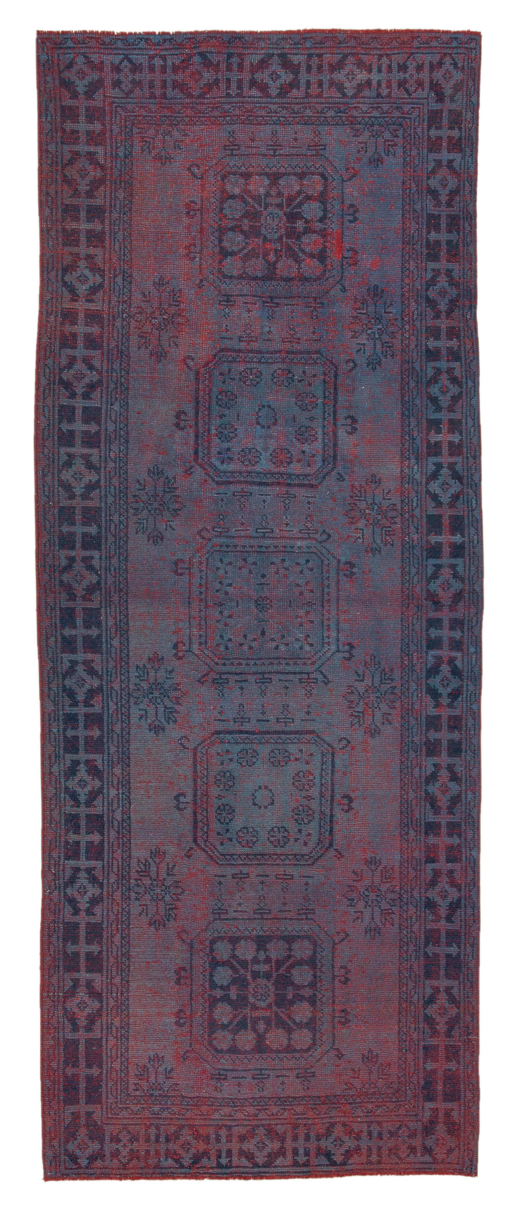 4x11 Blue Turkish Over Dyed Runner Rug - 28715