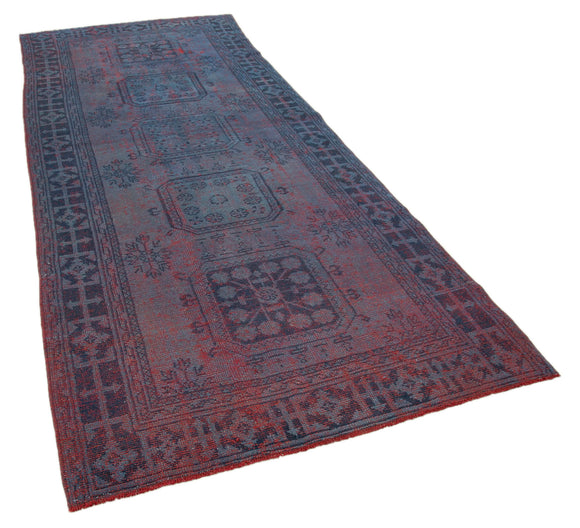 4x11 Blue Turkish Over Dyed Runner Rug - 28715