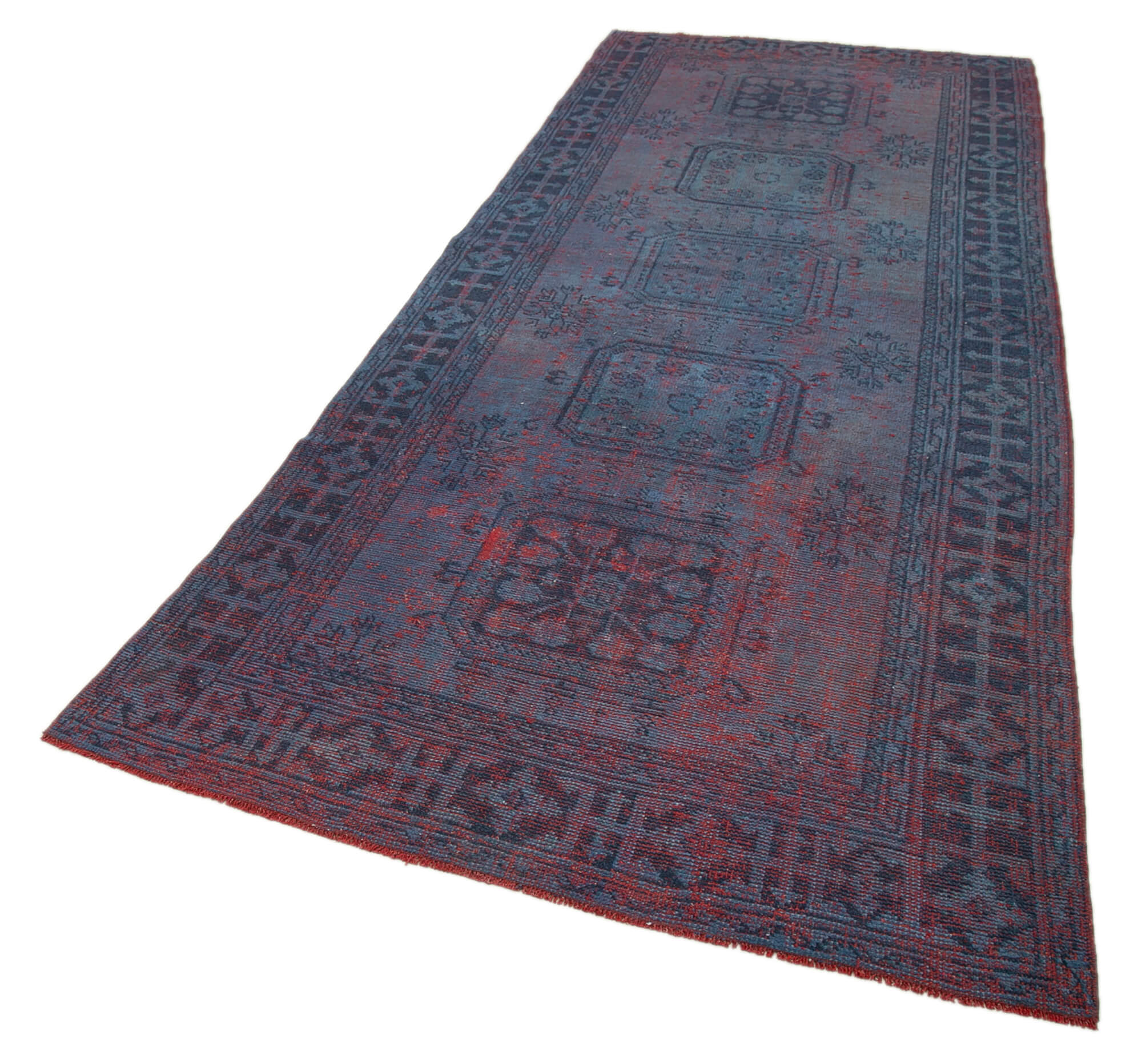 4x11 Blue Turkish Over Dyed Runner Rug - 28715
