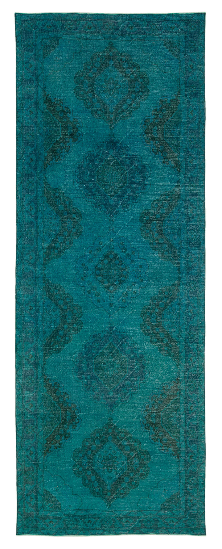 5x13 Turquoise Turkish Over Dyed Runner Rug - 28716