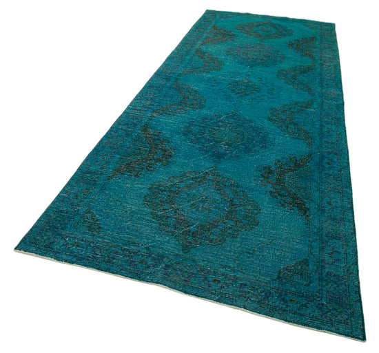 5x13 Turquoise Turkish Over Dyed Runner Rug - 28716