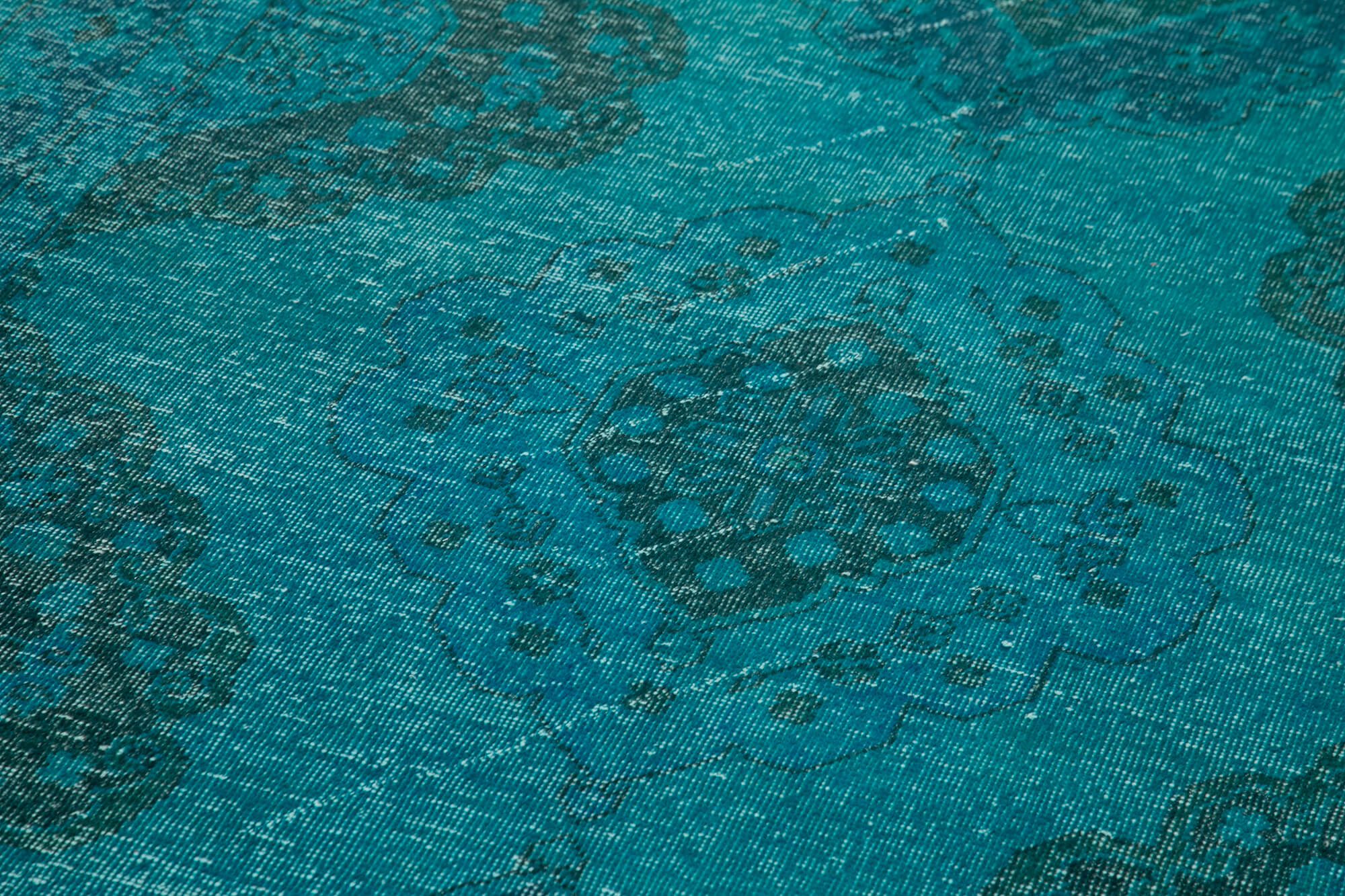 5x13 Turquoise Turkish Over Dyed Runner Rug - 28716
