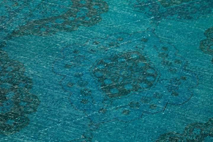 5x13 Turquoise Turkish Over Dyed Runner Rug - 28716