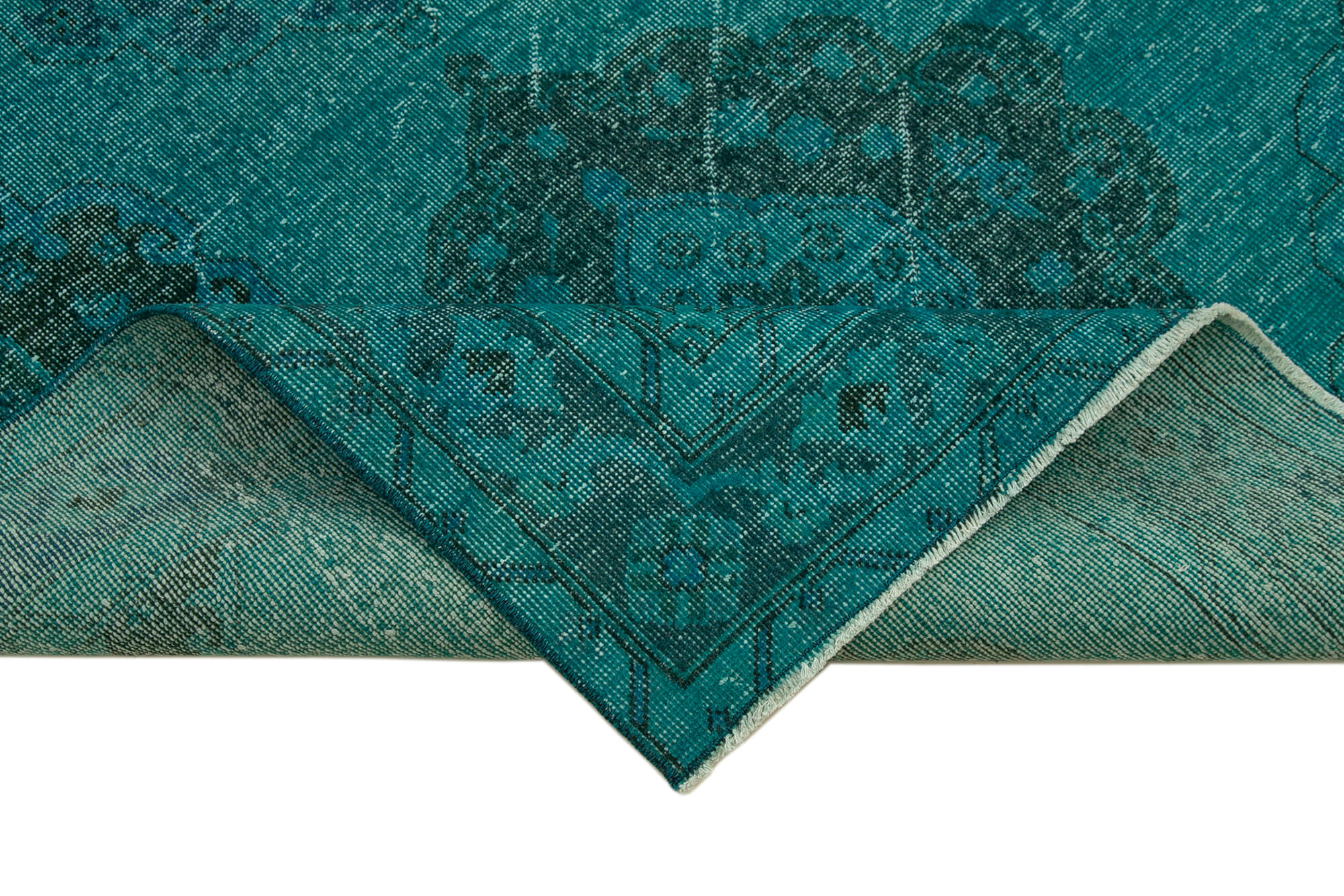 5x13 Turquoise Turkish Over Dyed Runner Rug - 28716