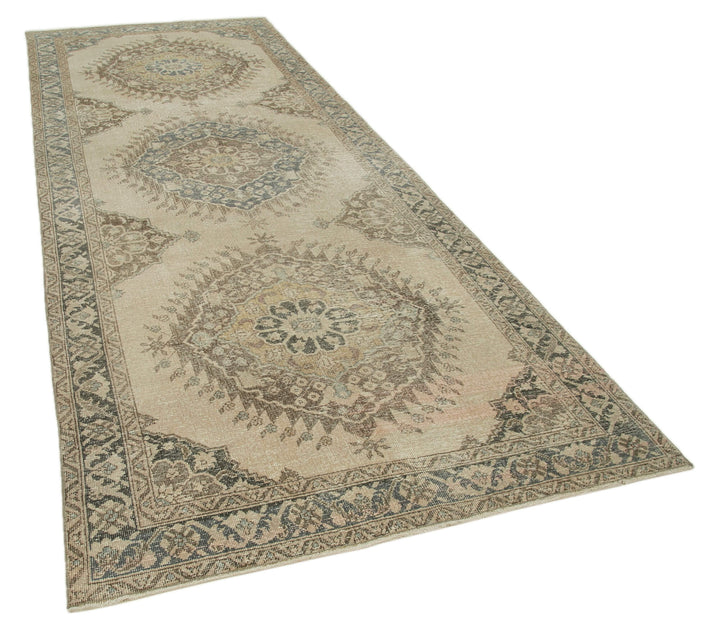 5x12 Beige Turkish Vintage Runner Rug - 28722