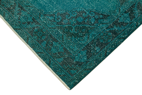 4x13 Turquoise Turkish Over Dyed Runner Rug - 28729