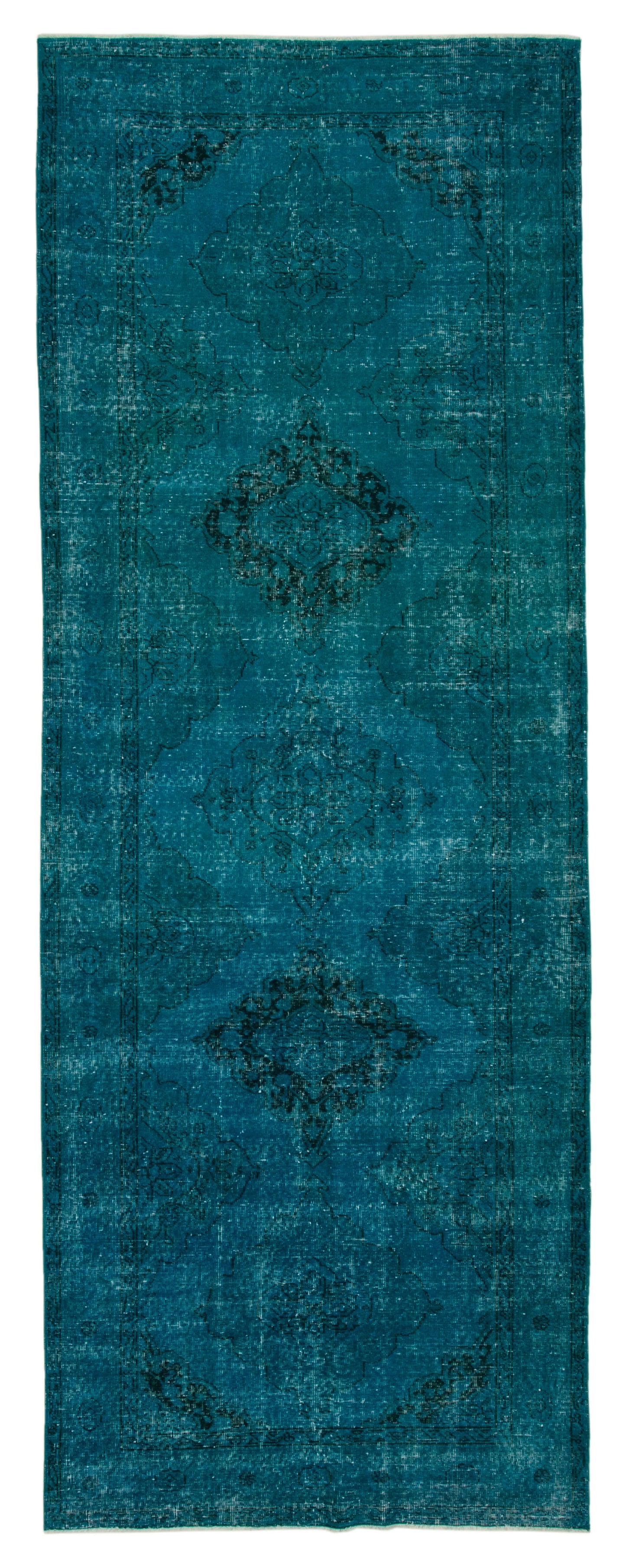 5x13 Turquoise Turkish Over Dyed Runner Rug - 28733