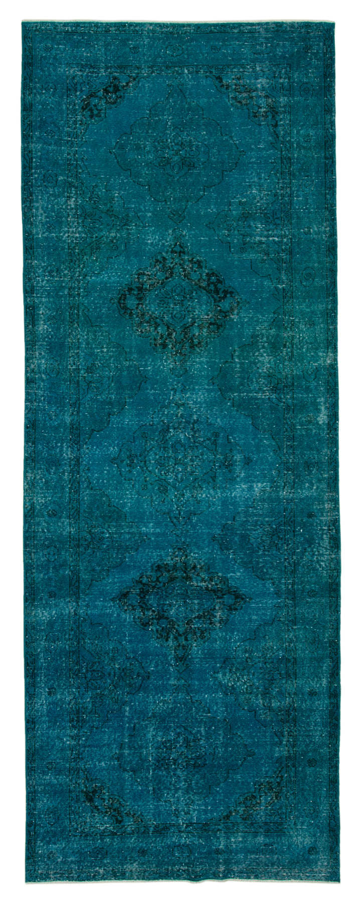 5x13 Turquoise Turkish Over Dyed Runner Rug - 28733