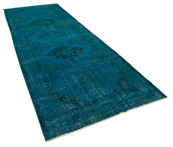 5x13 Turquoise Turkish Over Dyed Runner Rug - 28733