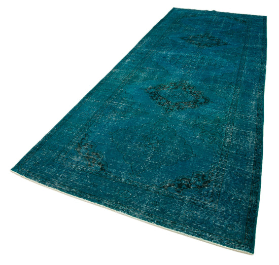 5x13 Turquoise Turkish Over Dyed Runner Rug - 28733
