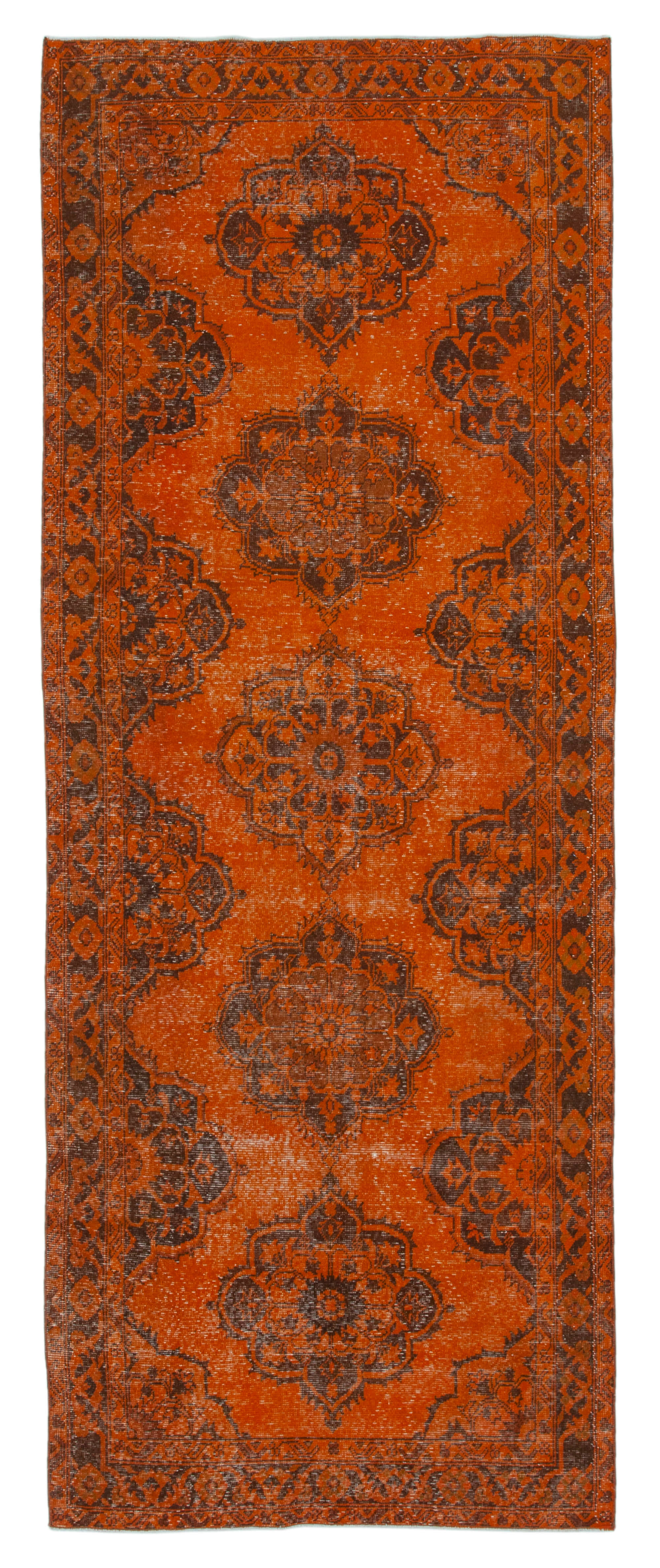 5x12 Orange Turkish Over Dyed Runner Rug - 28734