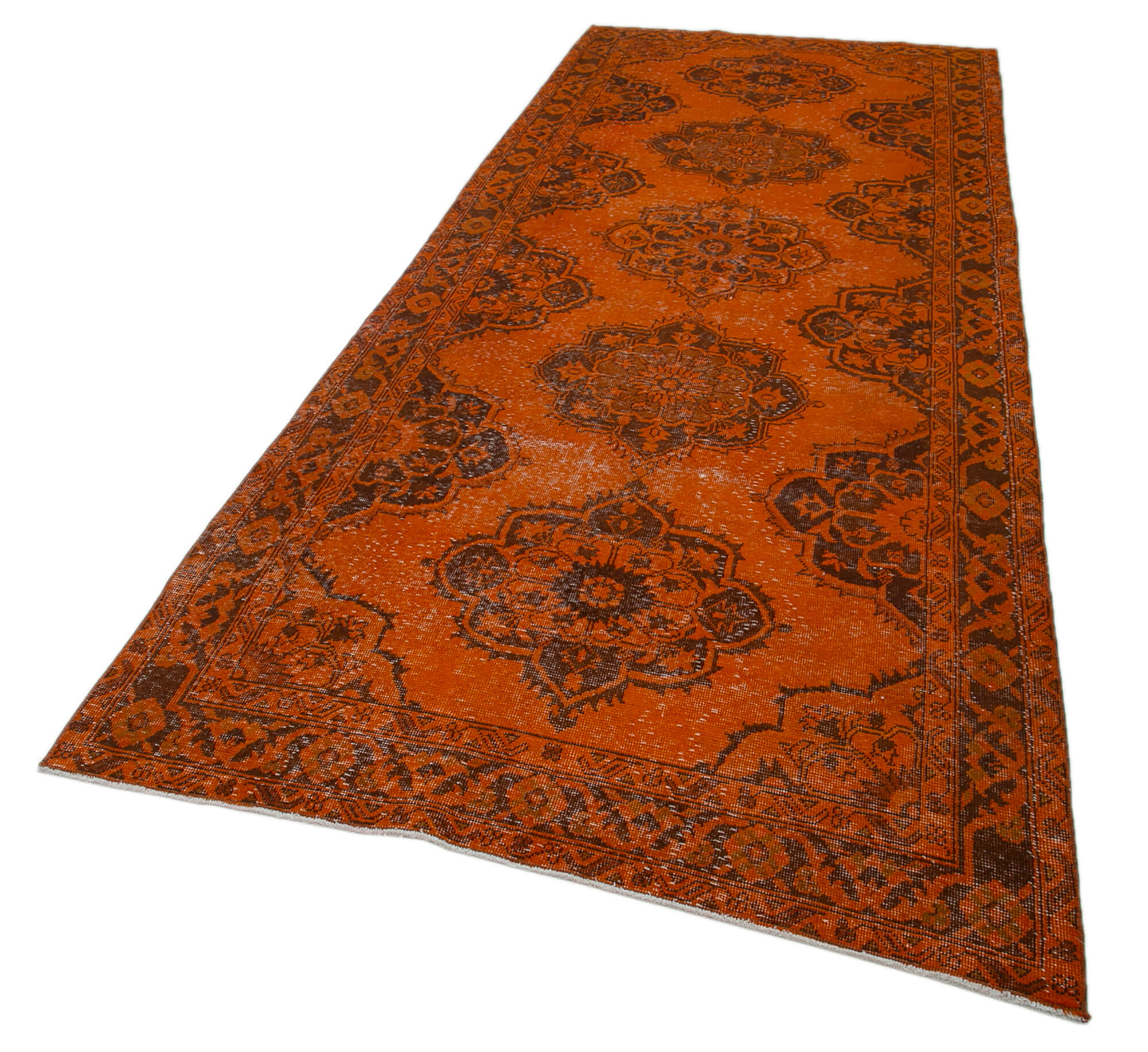 5x12 Orange Turkish Over Dyed Runner Rug - 28734