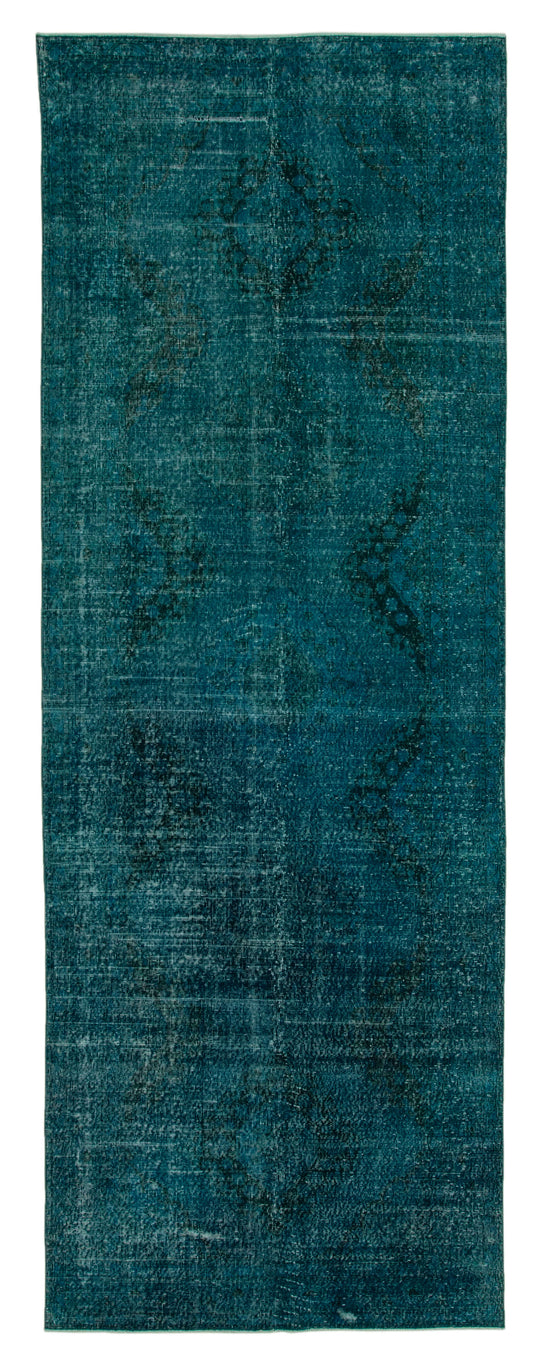 5x13 Turquoise Turkish Over Dyed Runner Rug - 28735