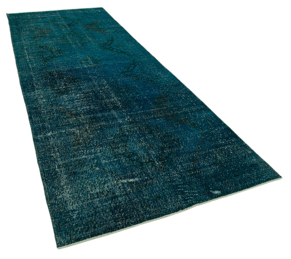 5x13 Turquoise Turkish Over Dyed Runner Rug - 28735
