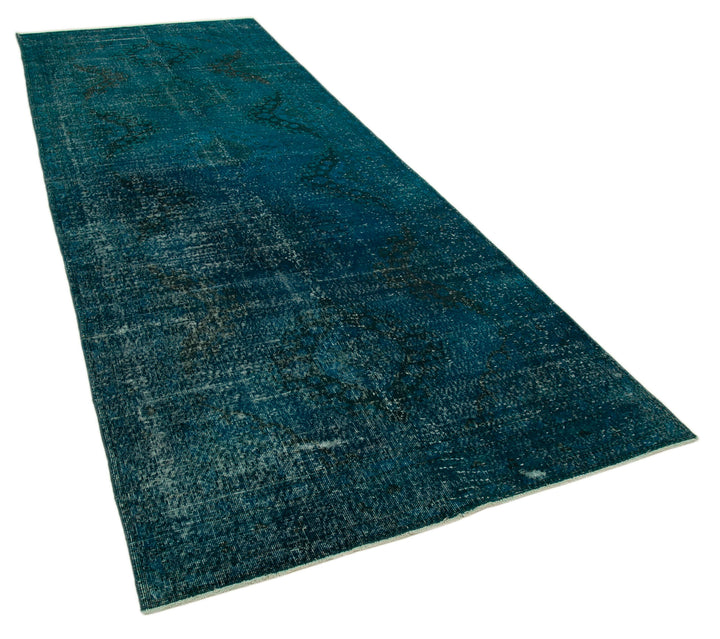 5x13 Turquoise Turkish Over Dyed Runner Rug - 28735