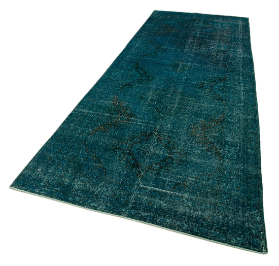 5x13 Turquoise Turkish Over Dyed Runner Rug - 28735