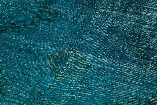 5x13 Turquoise Turkish Over Dyed Runner Rug - 28735