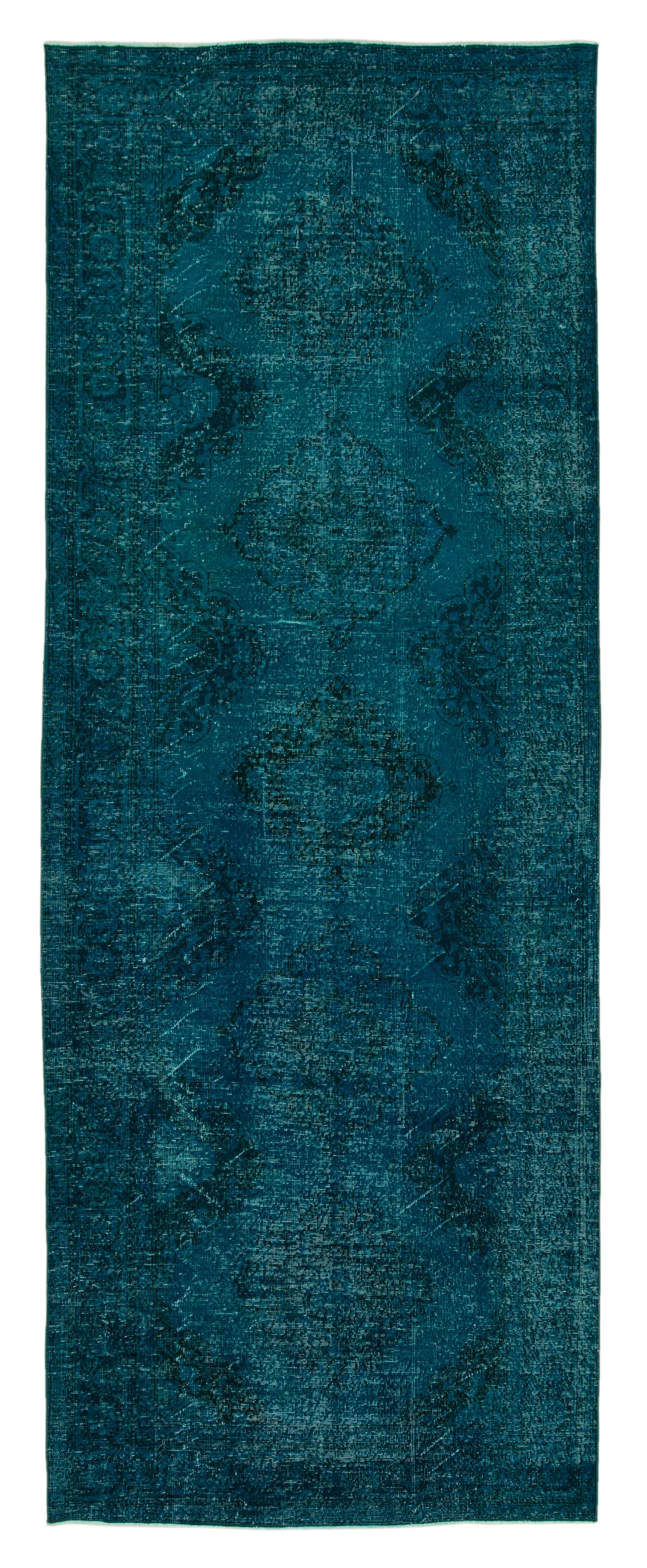 5x13 Turquoise Turkish Over Dyed Runner Rug - 28736