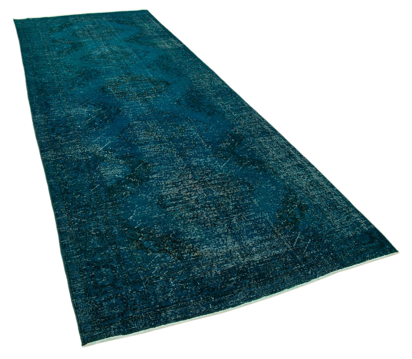 5x13 Turquoise Turkish Over Dyed Runner Rug - 28736