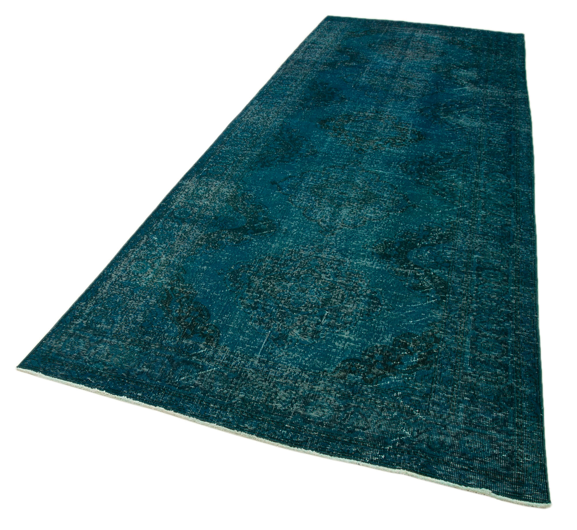 5x13 Turquoise Turkish Over Dyed Runner Rug - 28736