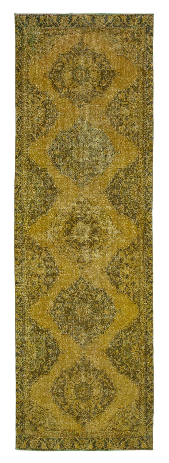 4x13 Yellow Turkish Over Dyed Runner Rug - 28737