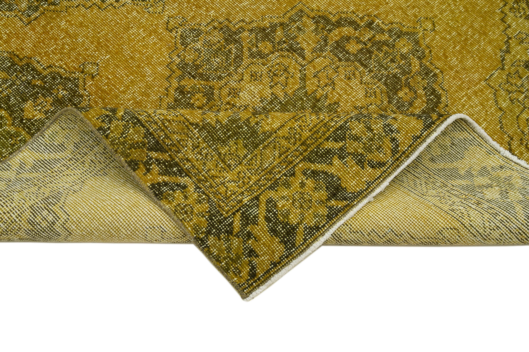 4x13 Yellow Turkish Over Dyed Runner Rug - 28737