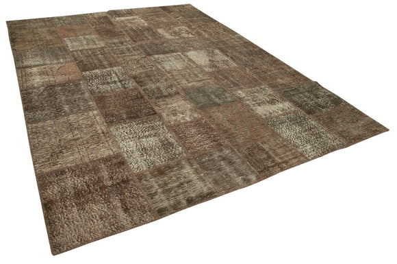 8x11 Brown Patchwork Rug- 28858