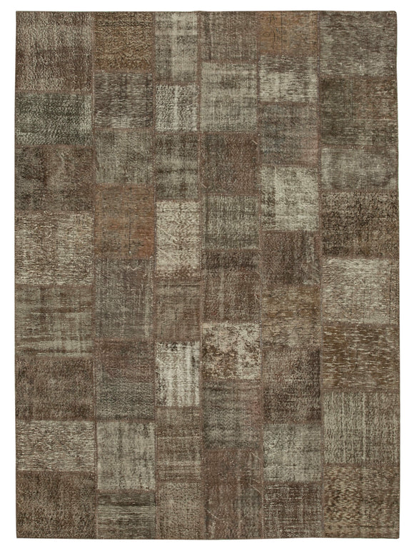 8x11 Brown Patchwork Rug- 28859