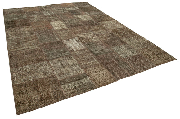 8x11 Brown Patchwork Rug- 28859
