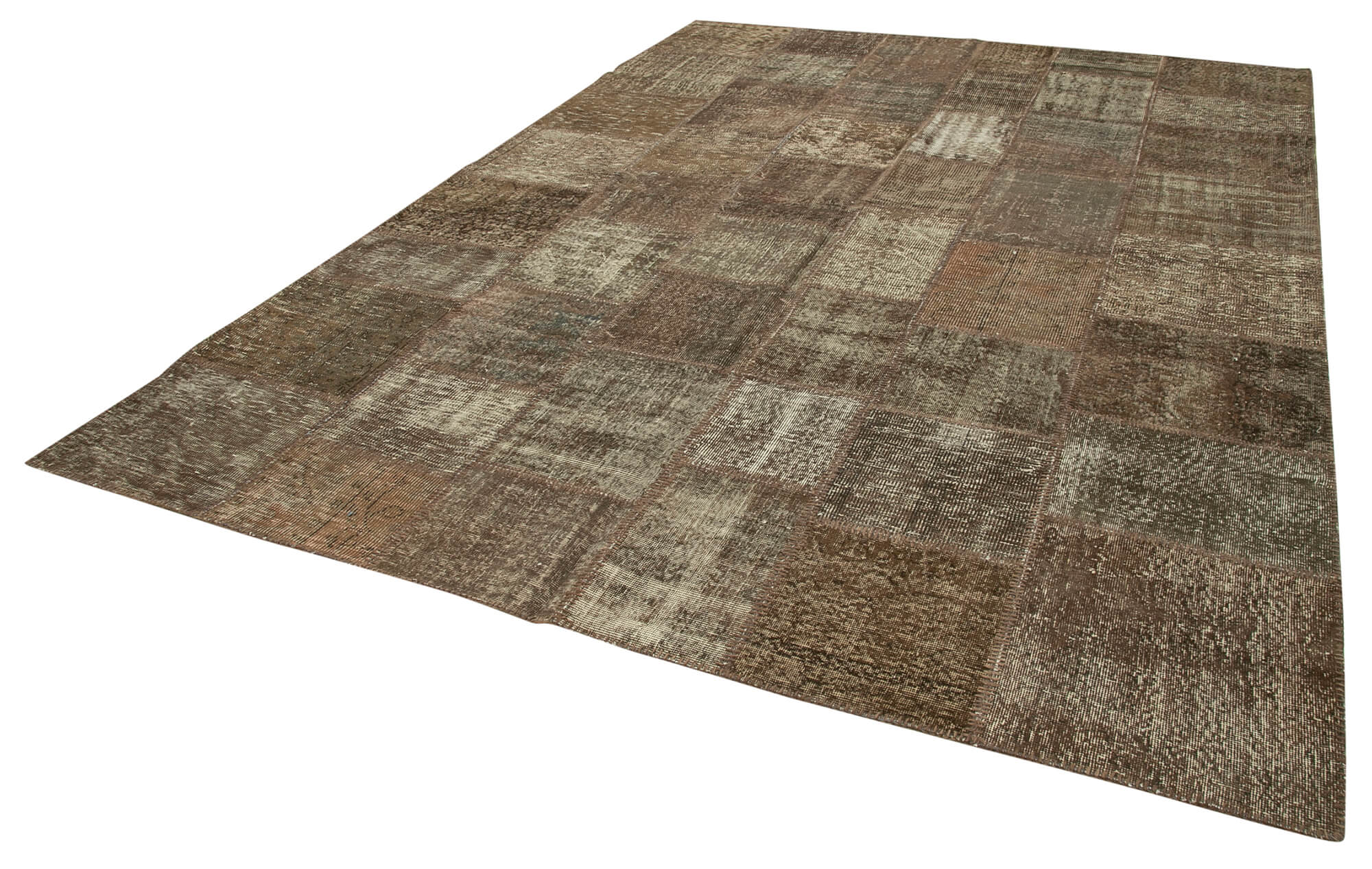 8x11 Brown Patchwork Rug- 28859