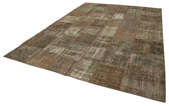 8x11 Brown Patchwork Rug- 28859