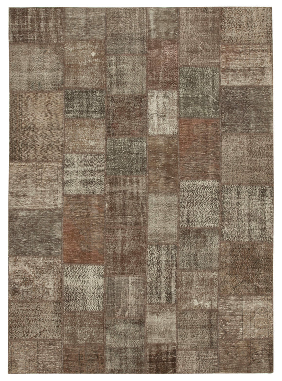 8x11 Brown Patchwork Rug- 28866