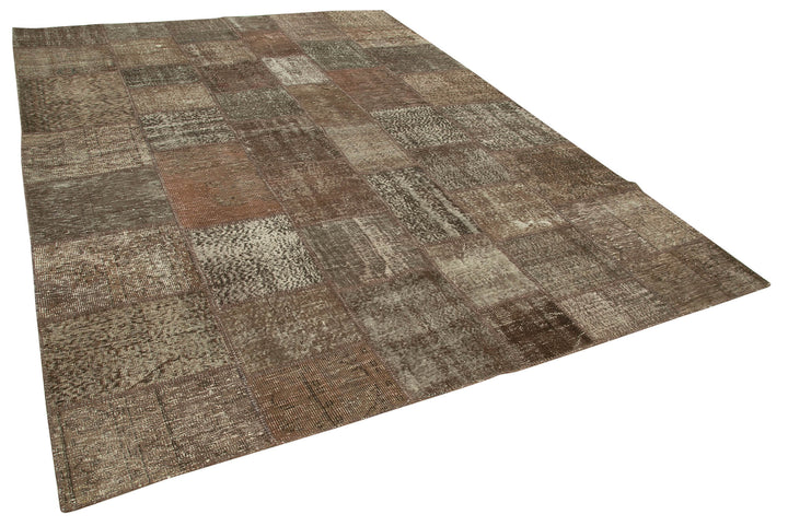 8x11 Brown Patchwork Rug- 28866
