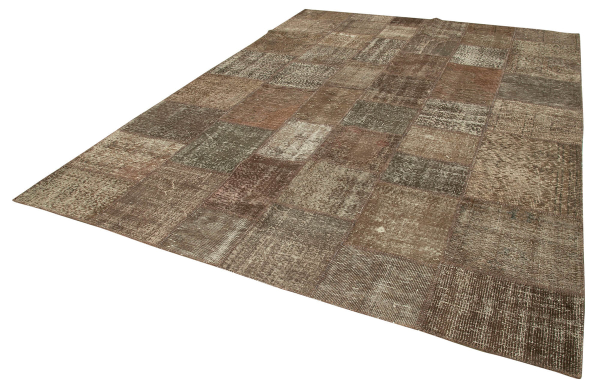 8x11 Brown Patchwork Rug- 28866