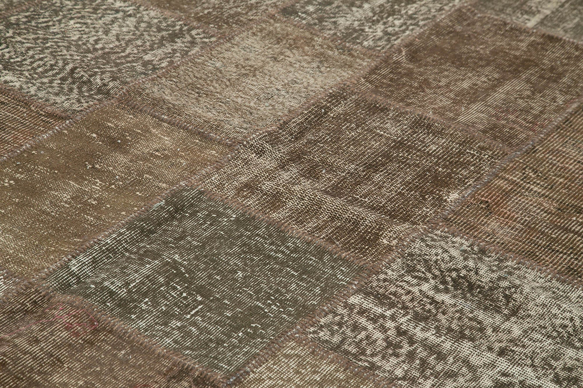 8x11 Brown Patchwork Rug- 28866