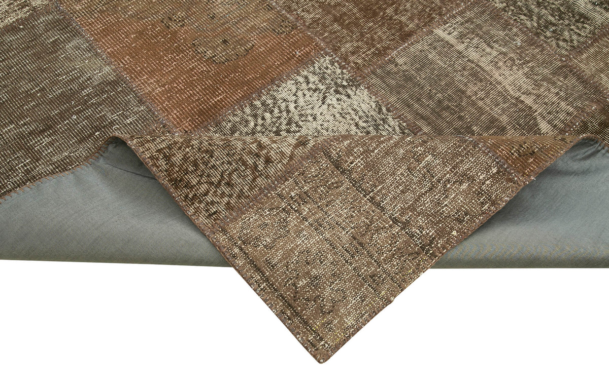 8x11 Brown Patchwork Rug- 28866