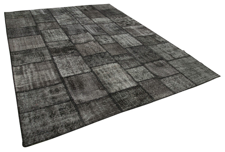 8x12 Black Patchwork Rug- 28877