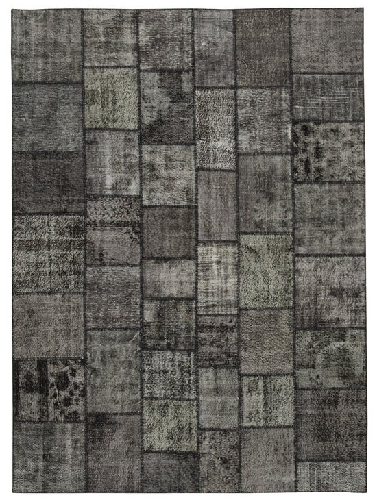 8x11 Black Patchwork Rug- 28880