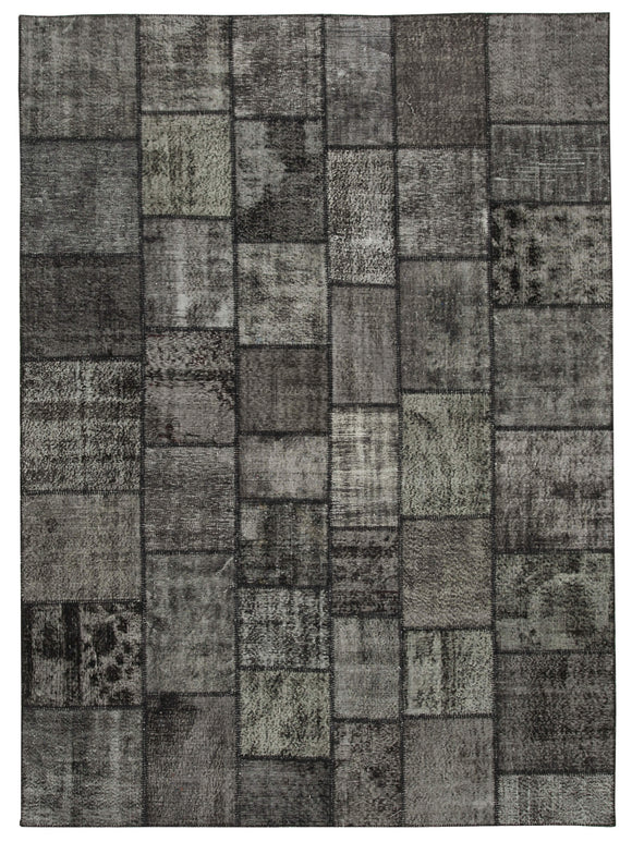 8x11 Black Patchwork Rug- 28880
