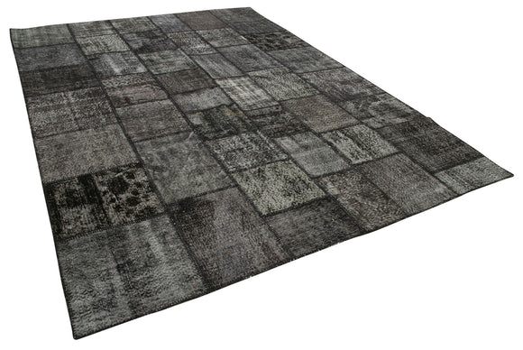 8x11 Black Patchwork Rug- 28880