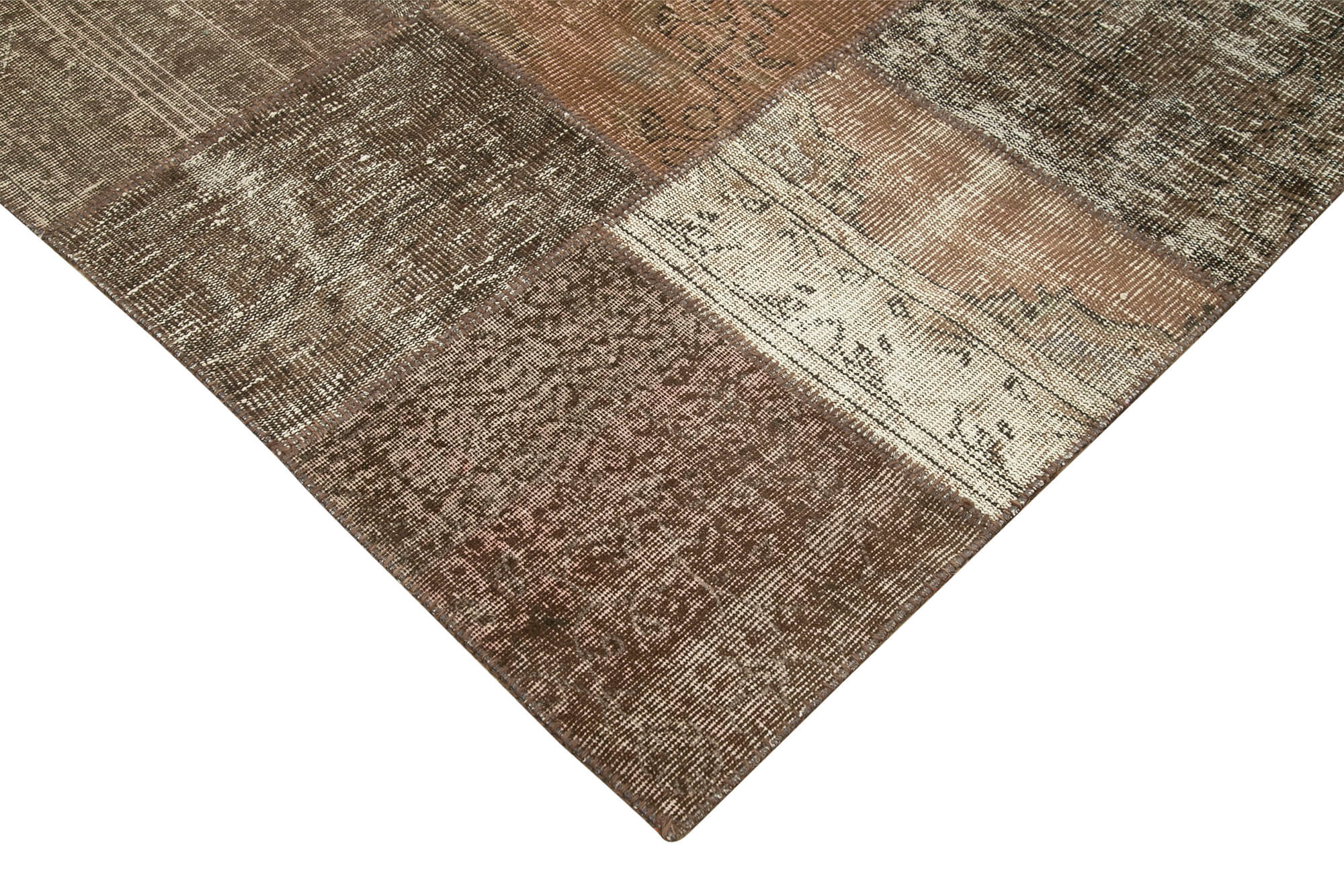 8x12 Brown Patchwork Rug- 28882