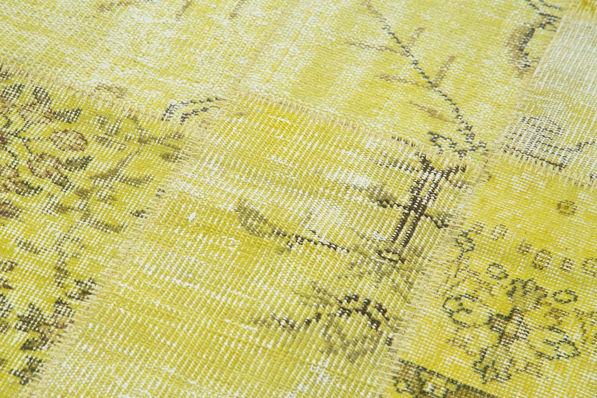3x8 Yellow Patchwork Runner Rug - 28947