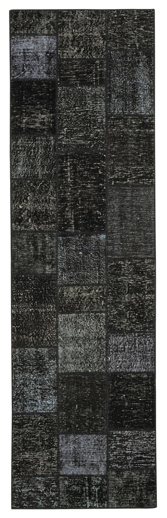 3x10 Black Patchwork Runner Rug - 28973