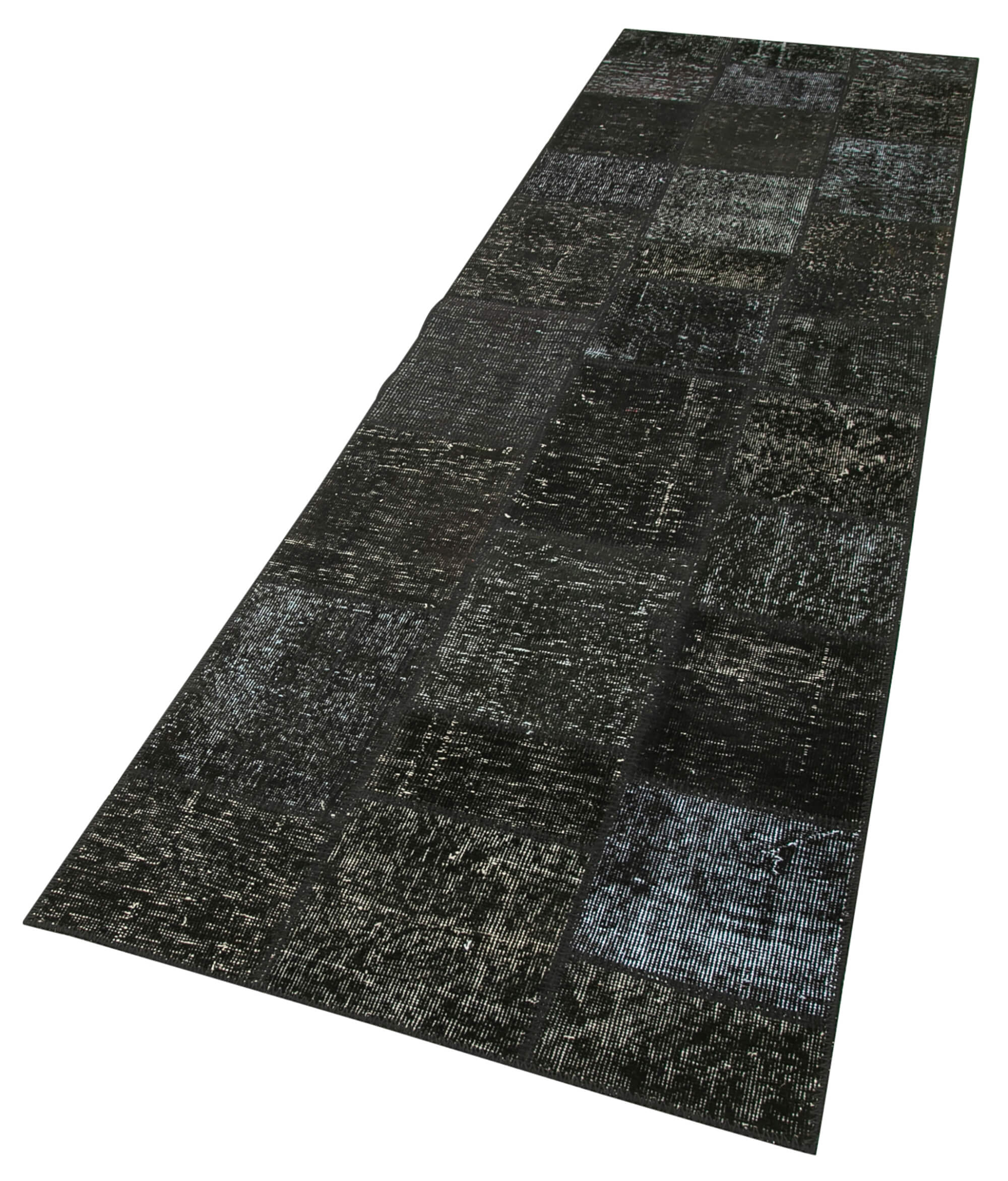 3x10 Black Patchwork Runner Rug - 28973