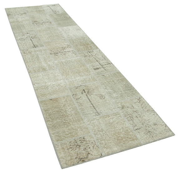 3x10 Beige Patchwork Runner Rug - 28977