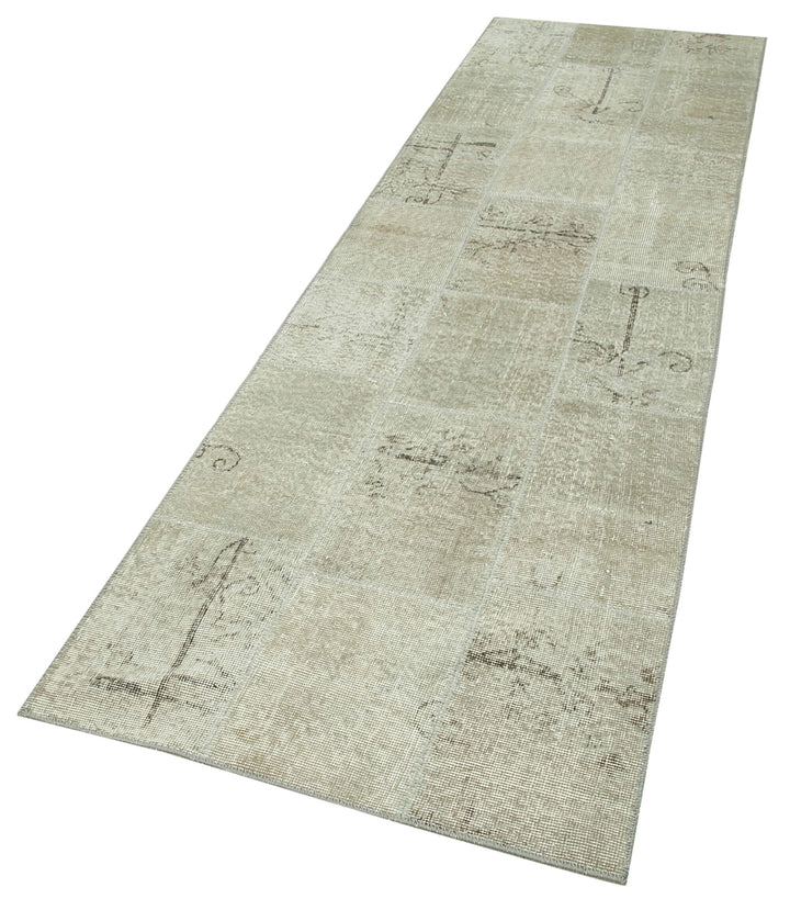 3x10 Beige Patchwork Runner Rug - 28977