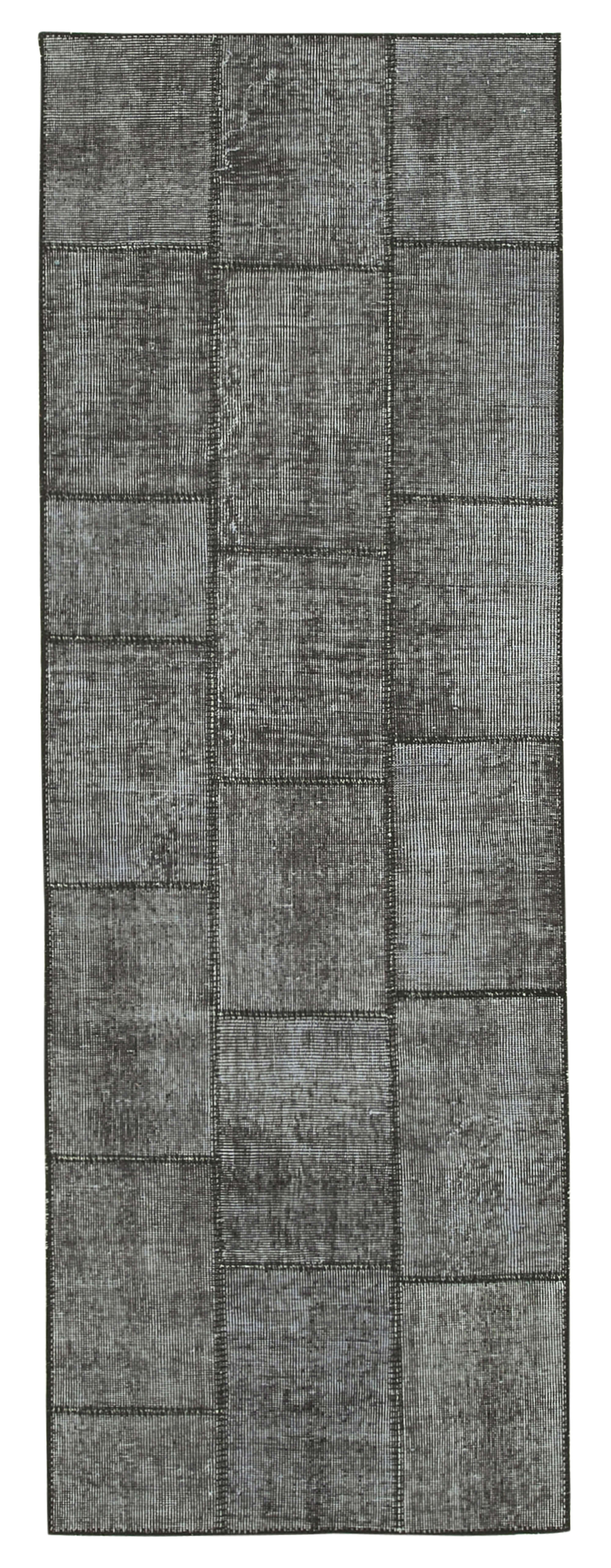 3x8 Black Patchwork Runner Rug - 28991